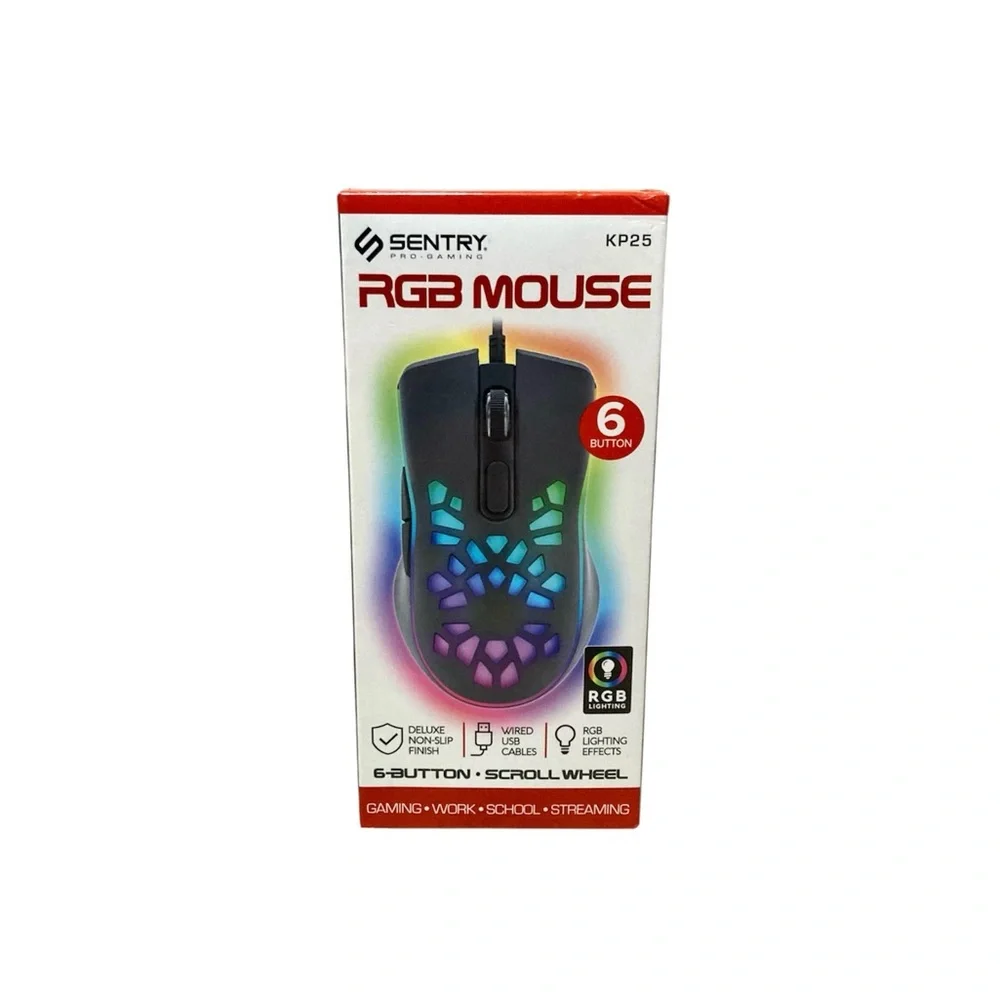 Sentry Pro Gaming RGB Light-Up USB Wired Gaming Mouse KP25
